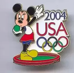 Disney - Pins Open Edition - Decathlon Series Pin Pursuit - USA Olympic Minnie Shotput