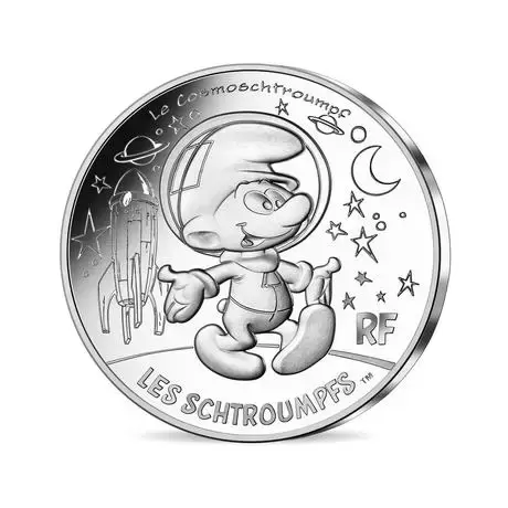 Les Schtroumpfs - 10€ Argent - Le Schtroumpf Cosmonaute