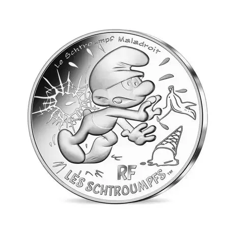 Les Schtroumpfs - 10€ Argent - Le Schtroumpf Maladroit