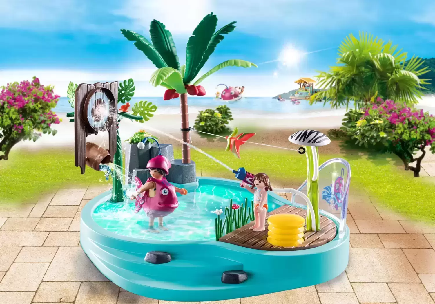 Playmobil en vacances - Bassin avec pulvérisateur d\'eau