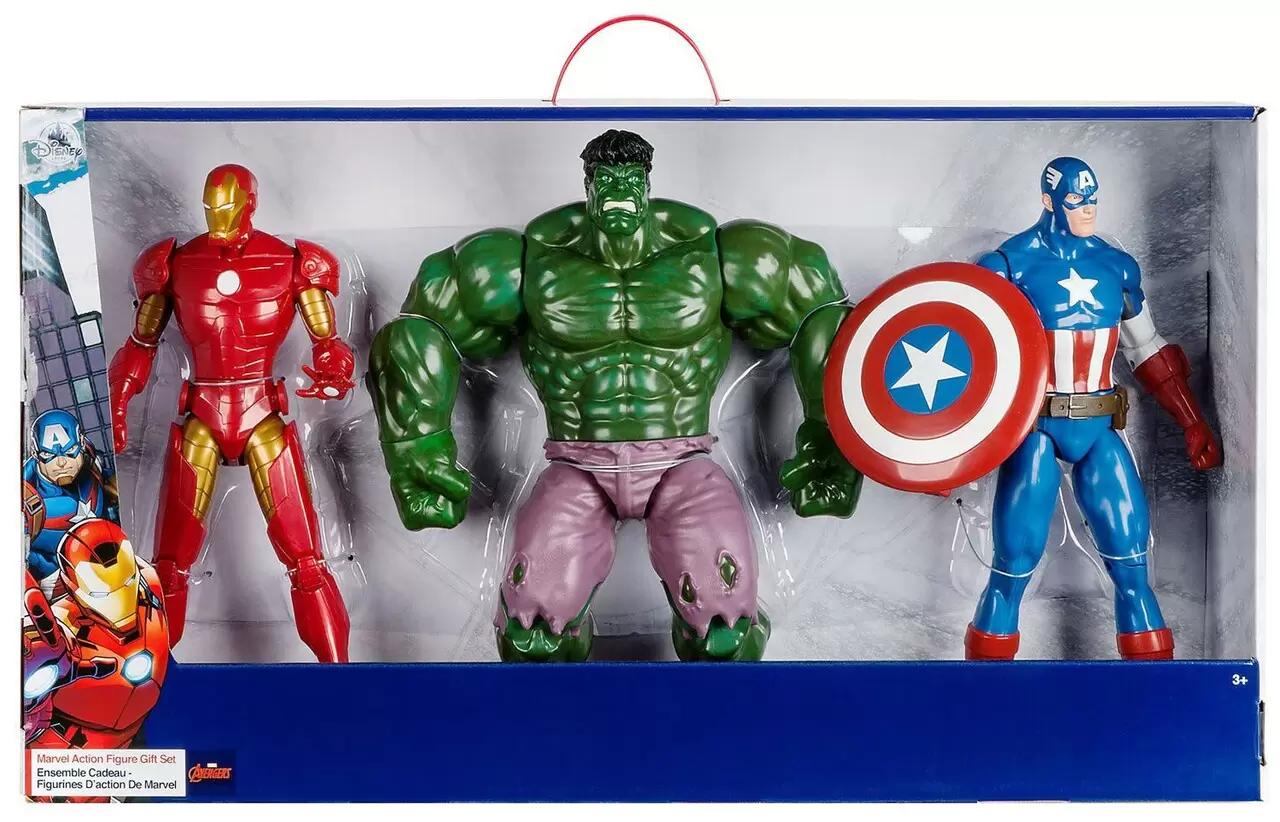 Disney Store Marvel Action Figures - Iron Man, Hulk & Captain America