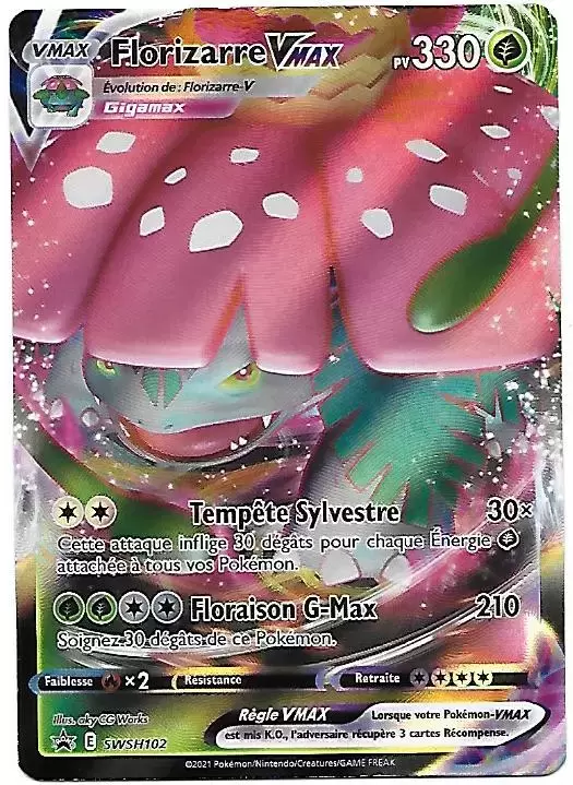 Carte Pokémon Florizarre Vmax SWSH102 PCA 9.5 NEUVE Française