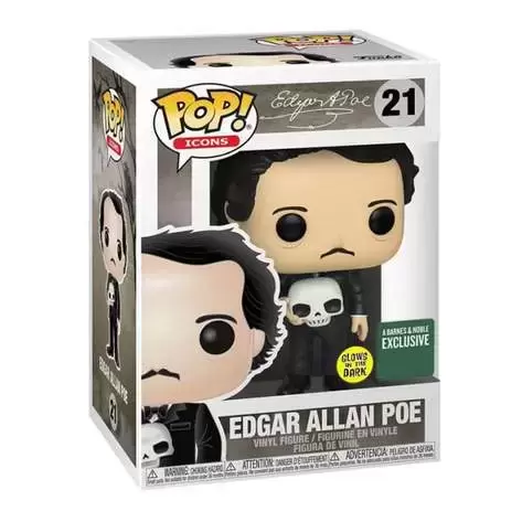 POP! Icons - Edgar Allan Poe with Skull GITD