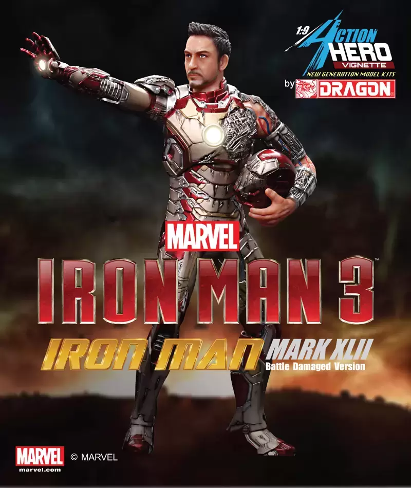 1/9 Action Hero Vignette - Iron Man 3 - Iron Man Mark XLII Battle Damaged Version