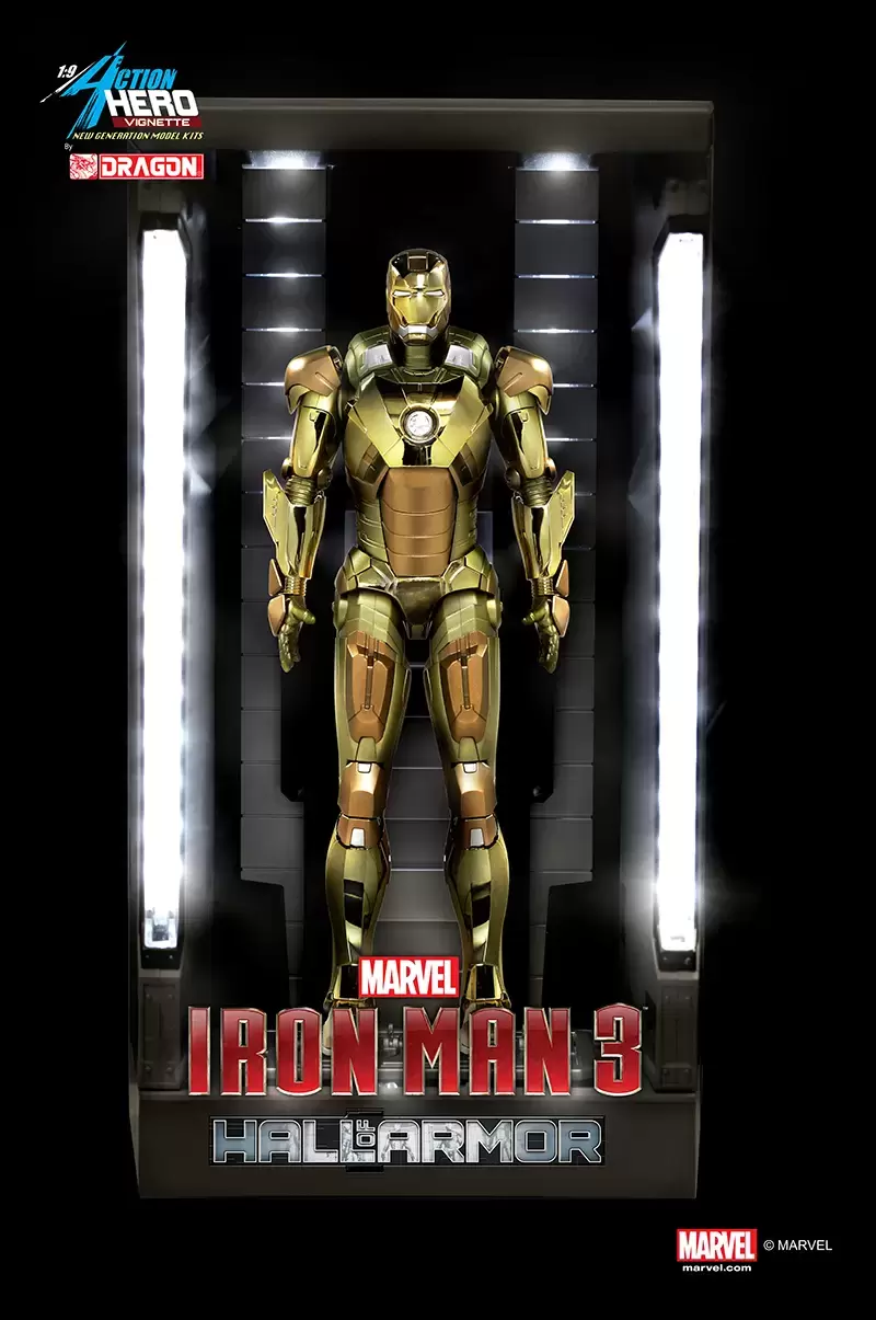 1/9 Action Hero Vignette - Iron Man 3 - Iron Man Mark XXI Midas Hall of Armor