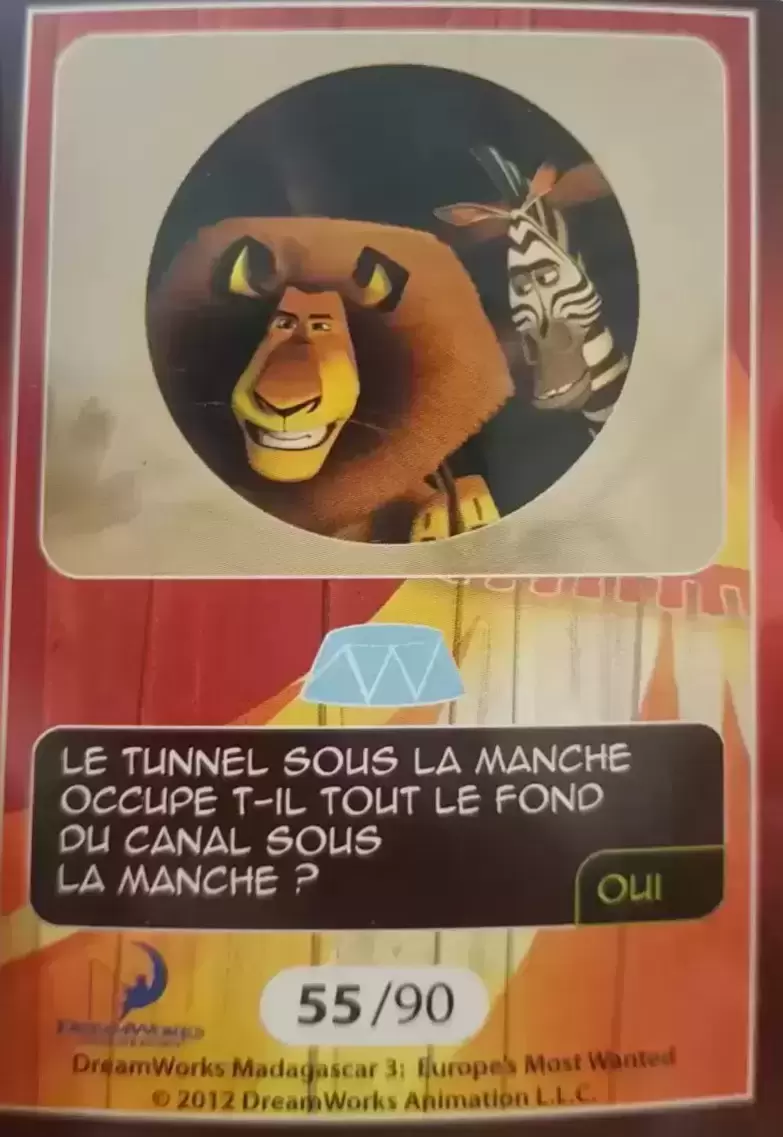 Le Collector Madagascar 3 (CORA / Match) - Carte C55 - Question 4