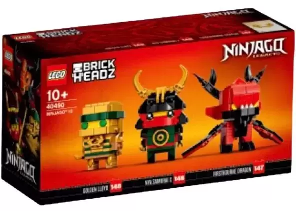 LEGO BrickHeadz - 146 & 147 & 148 - Nya Samurai X & Firstbourne Dragon & Golden Lloyd - Ninjago 10th Anniversary