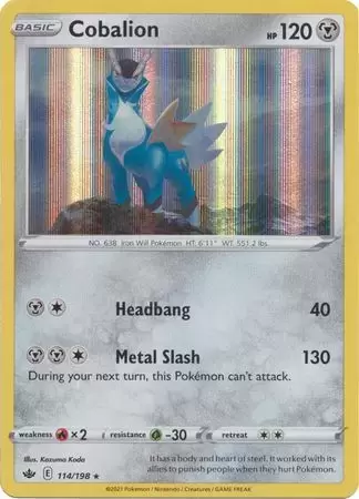 Cobalion Holo Chilling Reign Pokemon Card 114 198