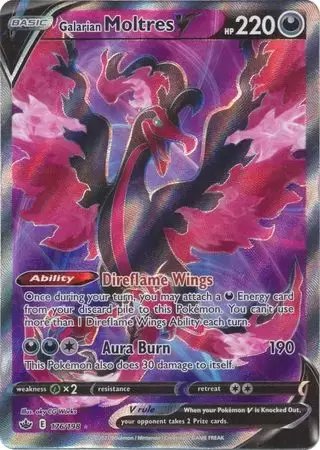 Sulfura de Galar V (Galarian Moltres V) 176/198 Full Art - Ultraboost X  Epée et Bouclier 6 Règne de Glace - Box of 10 French Pokemon cards :  : Toys & Games