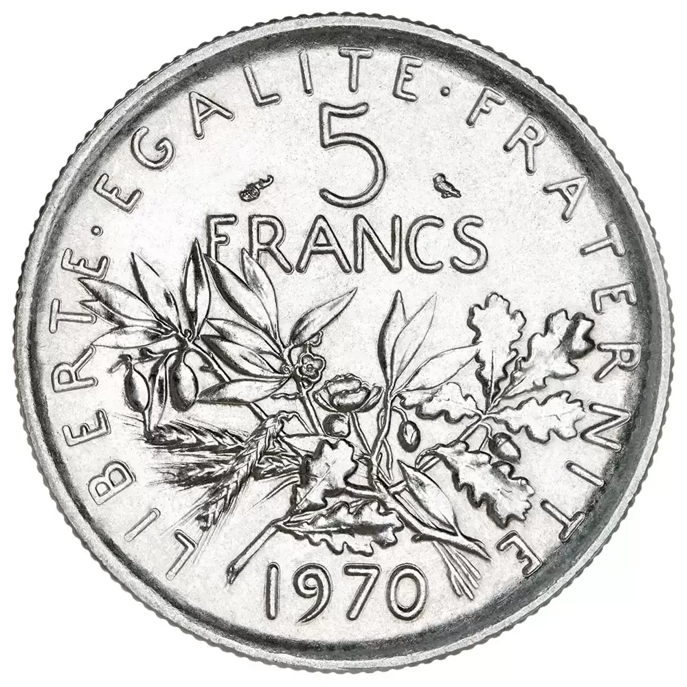 5 francs Semeuse argent - 5 francs Semeuse argent - 1970