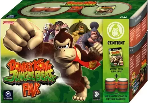 Jeux Gamecube - Donkey Kong Jungle Beat (Manette Bongos incluse)