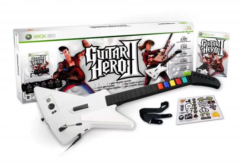 Jeux XBOX 360 - Guitar Hero 2 + Guitar SG Controller