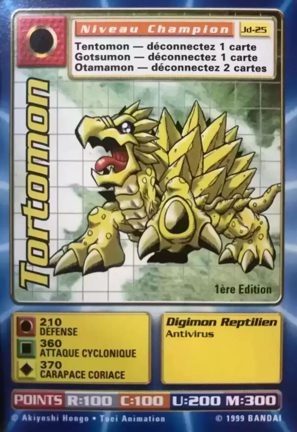 Carte Digimon JD - Tortomon 1ère Edition