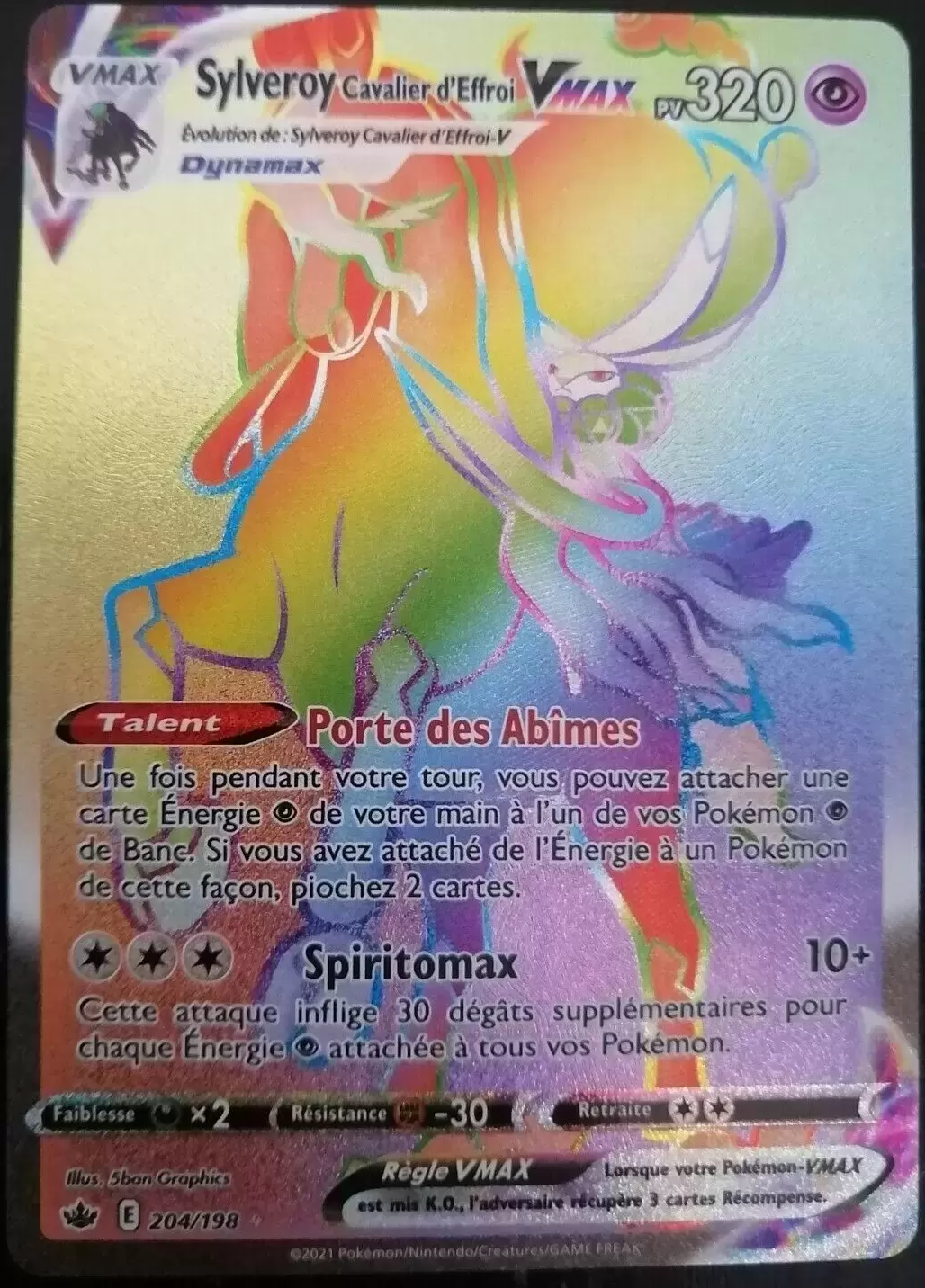 Carte Pokemon Neuve - Sylveroy Cavalier D’Effroi - VMax Arc En Ciel -  204/198