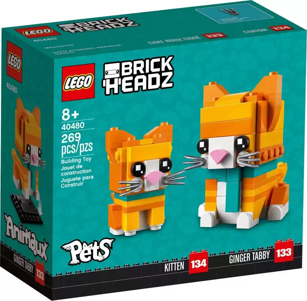 LEGO BrickHeadz - 133 & 134 - Ginger Tabby & Kitten