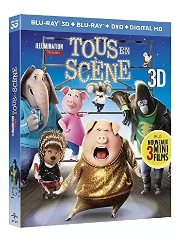 Film d\'Animation - Tous en scène [Combo 3D + Blu-Ray + DVD + Copie Digitale]