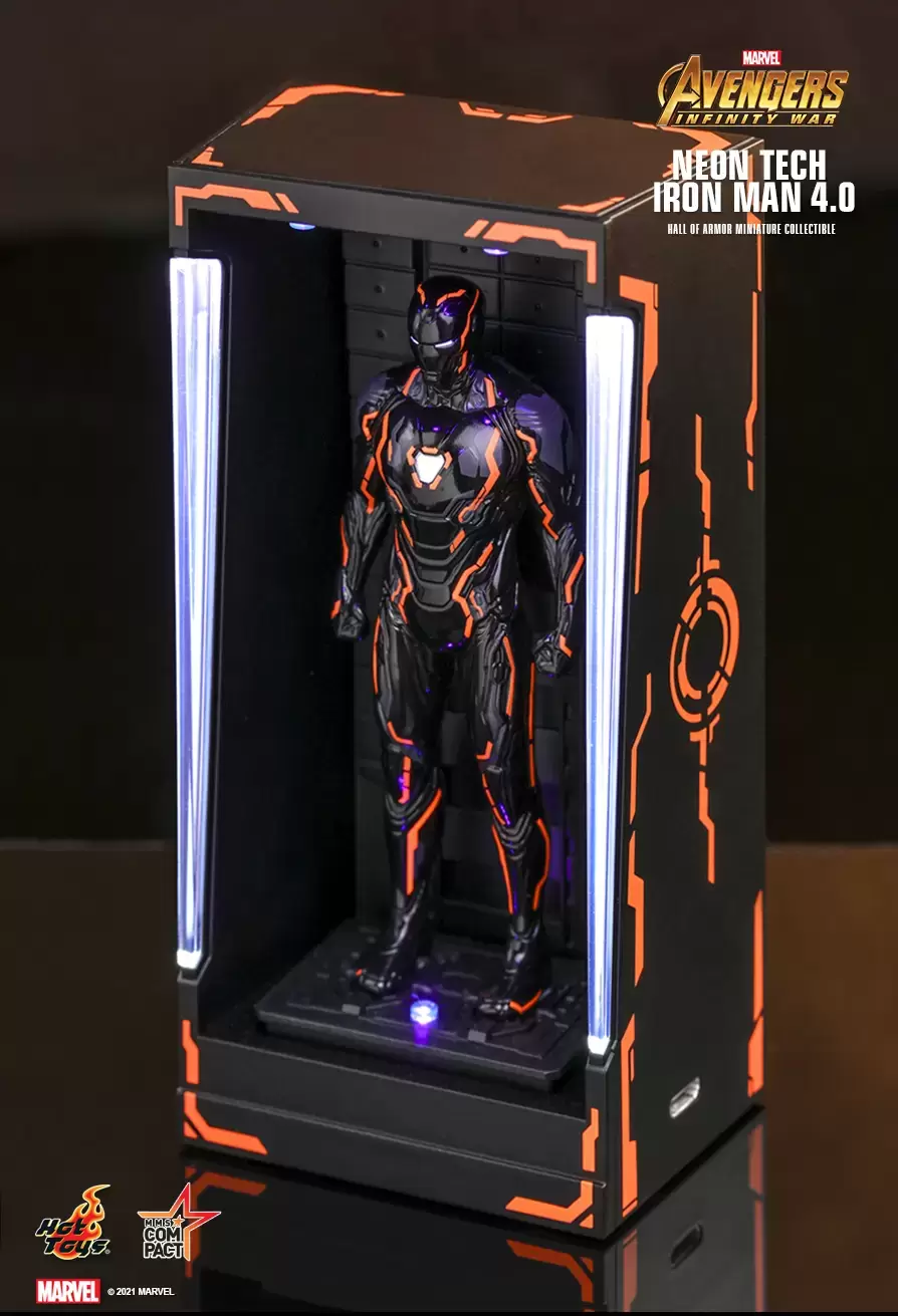 MMS Compact (Movie MasterPiece Compact) - Avengers: Infinity War - Neon Tech Iron Man 4.0 Hall of Armor Miniature Collectible