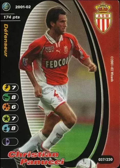 Wizards Football Champions France 2001/2002 - Christian Panucci - AS Monaco