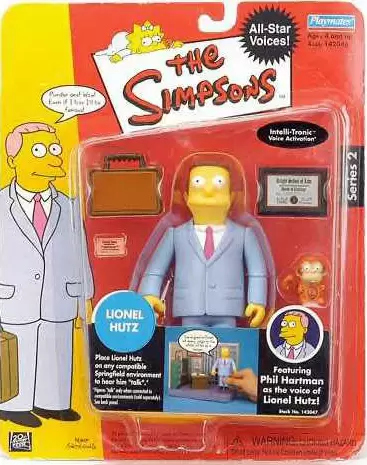 Playmates Simpsons Series 2 LIONEL HUTZ Phil Hartman Voice Interactive Figure 