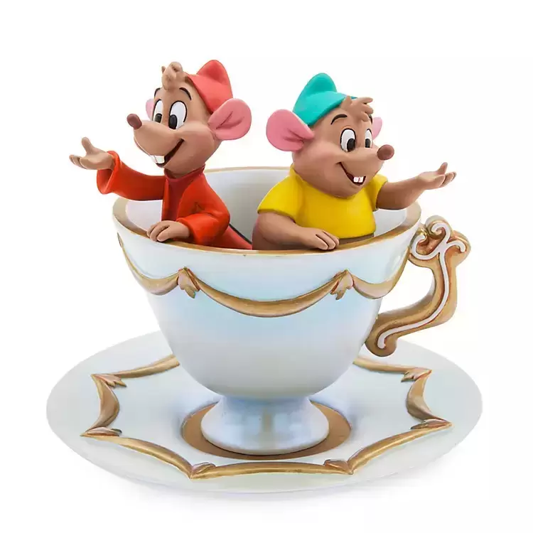 Disney Traditions by Jim Shore - Cinderella - Gus and Jaq in Teacup Saucer