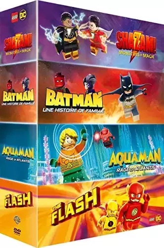 Film d\'Animation - Lego DC Super Heroes-Shazam : Monstres et Magie + Batman : Un Histoire de Famille + Aquama : Rage of Atlantis + The Flash