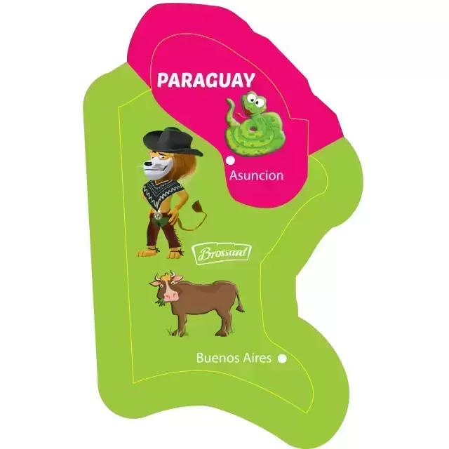 16 Magnets - Carte de l\'Amérique du Sud - Brossard - 2021 - Paraguay