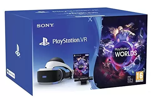Matériel PlayStation - Sony PlayStation VR + PS Camera + VR Worlds, Système compatible avec toute console PS4, Couleur du casque : Noir et blanc, Art. : 9782018