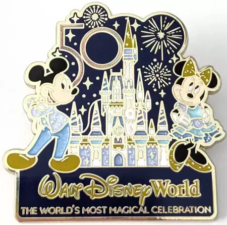 Disney Pins Open Edition - Walt Disney World 50th Anniversary - Mickey, Minnie, Cinderella\'s Castle