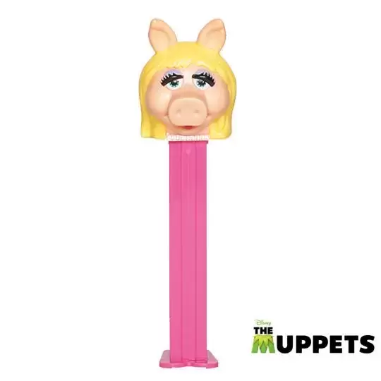 PEZ - Pez muppet 1991 Miss piggy pink base w/feet