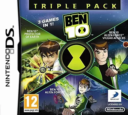 Nintendo DS Games - Ben 10 Triple pack : Protector of Earth + Alien Force + Alien Force : Vilgax Attacks