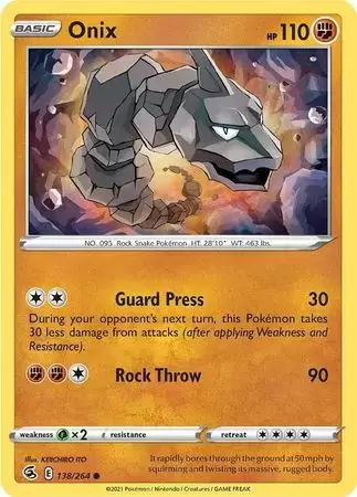 Onix - Fusion Strike Pokémon card 138/264