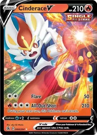 Cinderace V - Fusion Strike Pokémon card 044/264