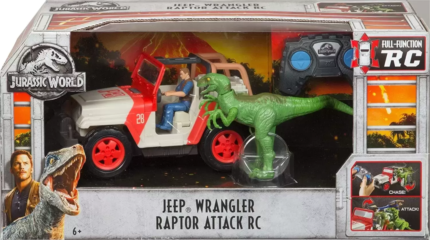 Jurassic World Fallen Kingdom - Jeep Wrangler Raptor Attack - RC