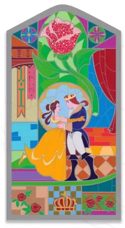 Beauty & The Beast 30th Anniversary Pins - Beauty and the Beast Stained Glass Window