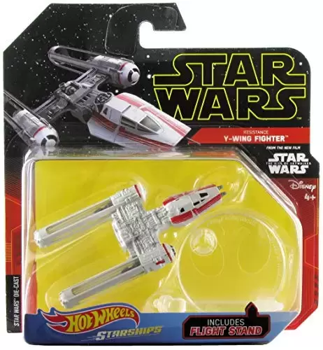 Star Wars - Starships - Hot Wheels Star Wars Starships Resistance Y-Wing Fighter (TROS) FYT71 Asst. FYT65 Black/Yellow Card