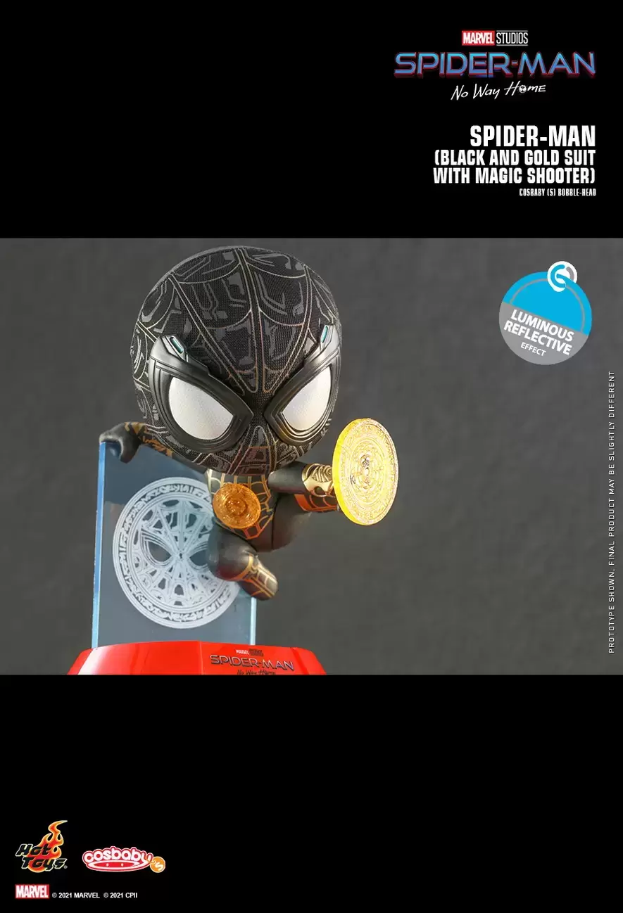 Cosbaby Figures - Spider-Man: No Way Home - Spider-Man (Black and Gold Suit with Magic Shooter)