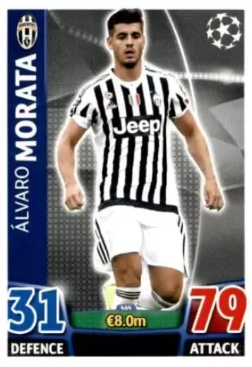 Match Attax - UEFA Champions League 2015-2016 - Álvaro Morata - Juventus FC