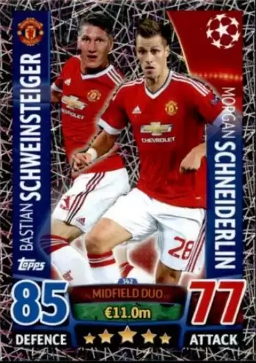 Match Attax - UEFA Champions League 2015-2016 - Bastian Schweinsteiger / Morgan Schneiderlin - Manchester United FC