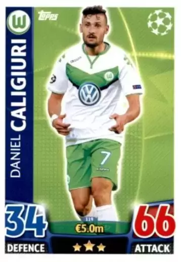 Match Attax - UEFA Champions League 2015-2016 - Daniel Caligiuri - VfL Wolfsburg