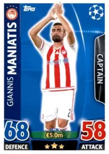 Match Attax - UEFA Champions League 2015-2016 - Giannis Maniatis - Olympiacos
