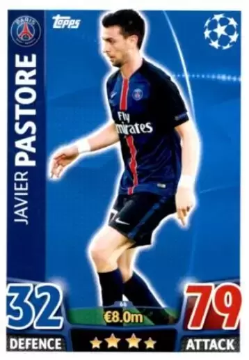 Match Attax - UEFA Champions League 2015-2016 - Javier Pastore - Paris Saint-Germain