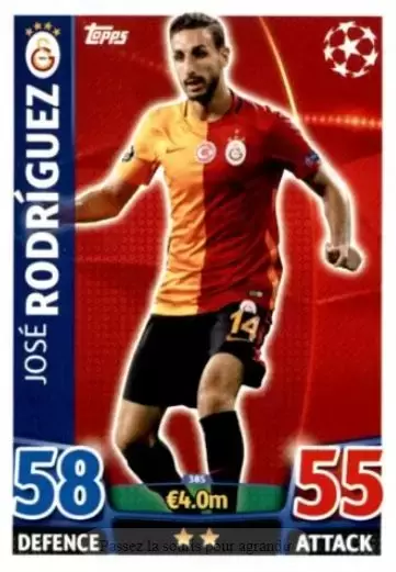 Match Attax - UEFA Champions League 2015-2016 - José Rodríguez - Galatasaray SK