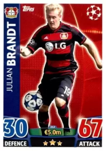 Match Attax - UEFA Champions League 2015-2016 - Julian Brandt - Bayer 04 Leverkusen