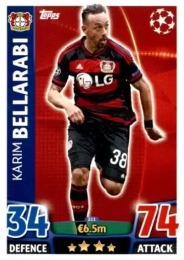 Match Attax - UEFA Champions League 2015-2016 - Karim Bellarabi - Bayer 04 Leverkusen