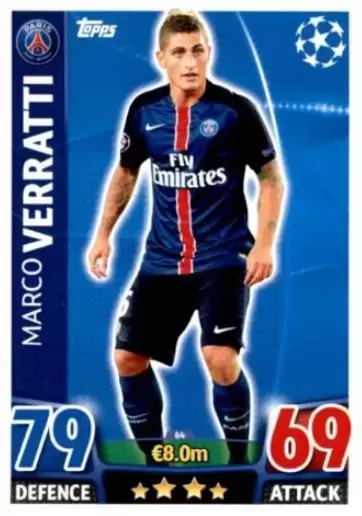 Match Attax - UEFA Champions League 2015-2016 - Marco Verratti - Paris Saint-Germain