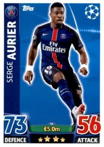 Match Attax - UEFA Champions League 2015-2016 - Serge Aurier - Paris Saint-Germain