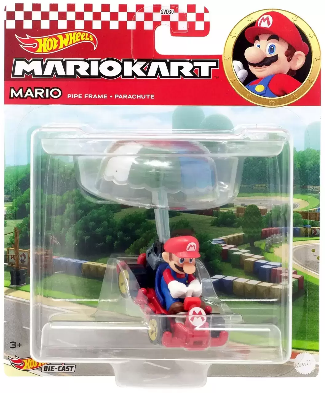 Hot Wheels Mario Kart - Mario - Pipe Frame - Parachute