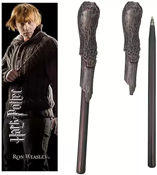 The Noble Collection : Harry Potter - Stylo baguette & Marque-page Ron Weasley