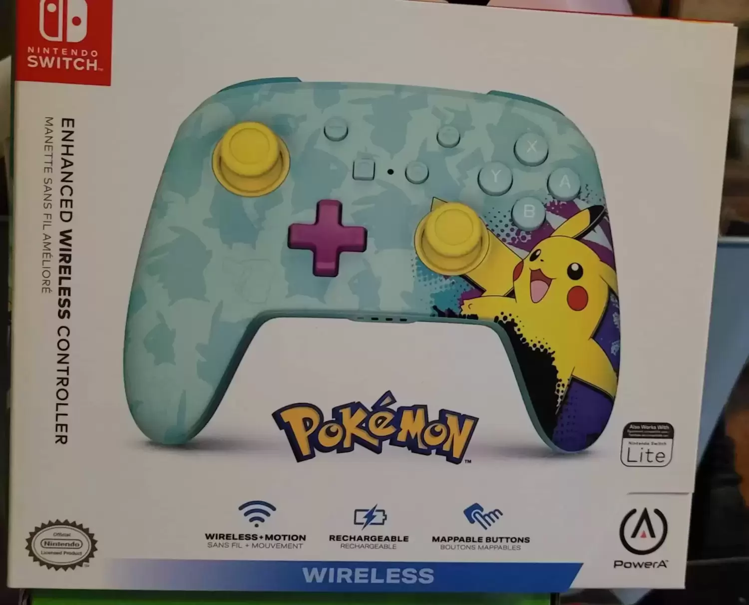 Matériel Nintendo Switch - Manette sans fil améliorée Pikachu