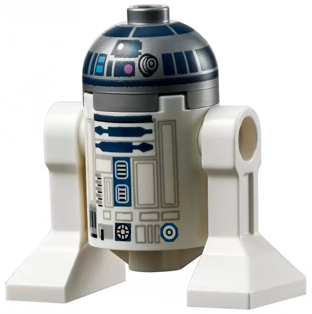 LEGO Star Wars Minifigs - R2-D2 - Astromech Droid (Flat Silver Head, Dark Pink Dots and Large Receptor)